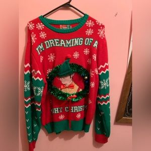 “Dreaming of a Dwight Christmas” office themed ugly Christmas sweater XL